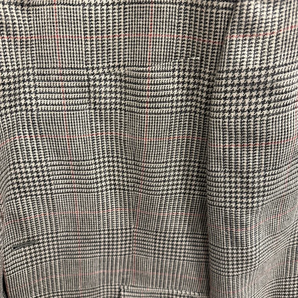 Brooks Brothers Silk Linen Wool Glen Plaid Sport Coat Blazer Gray Red 42R Preppy